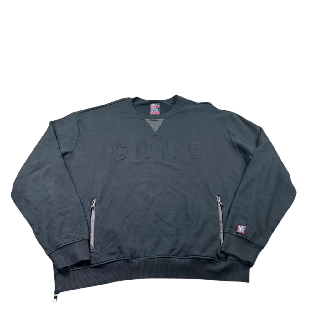 Cult Of Individuality Black Spellout Cotton Crewneck Men’s Sweater Size 2XL XXL